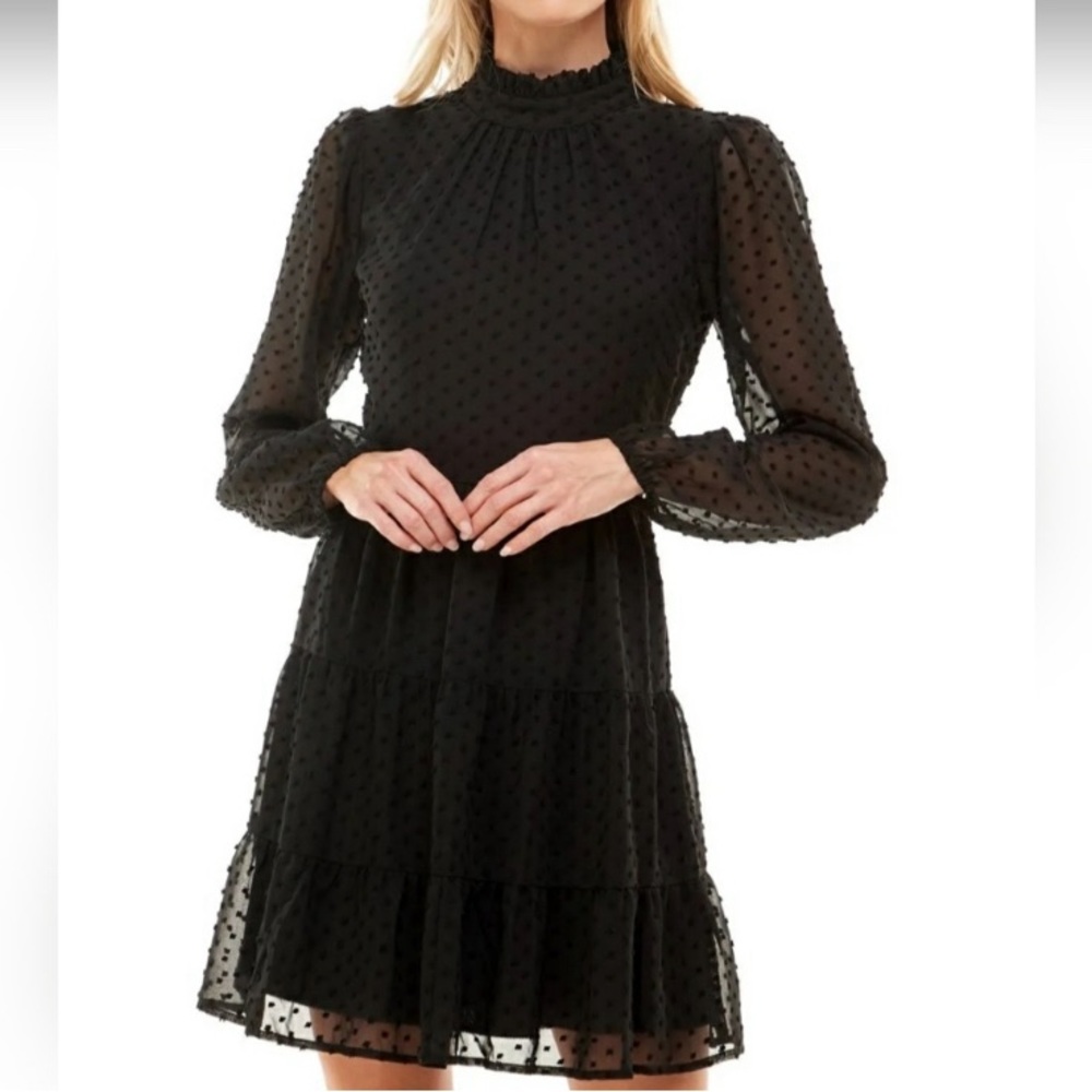 NEW LBD For Fancy Events! Sophisticated Clip dot Dress Retro Gothcore Wednesday